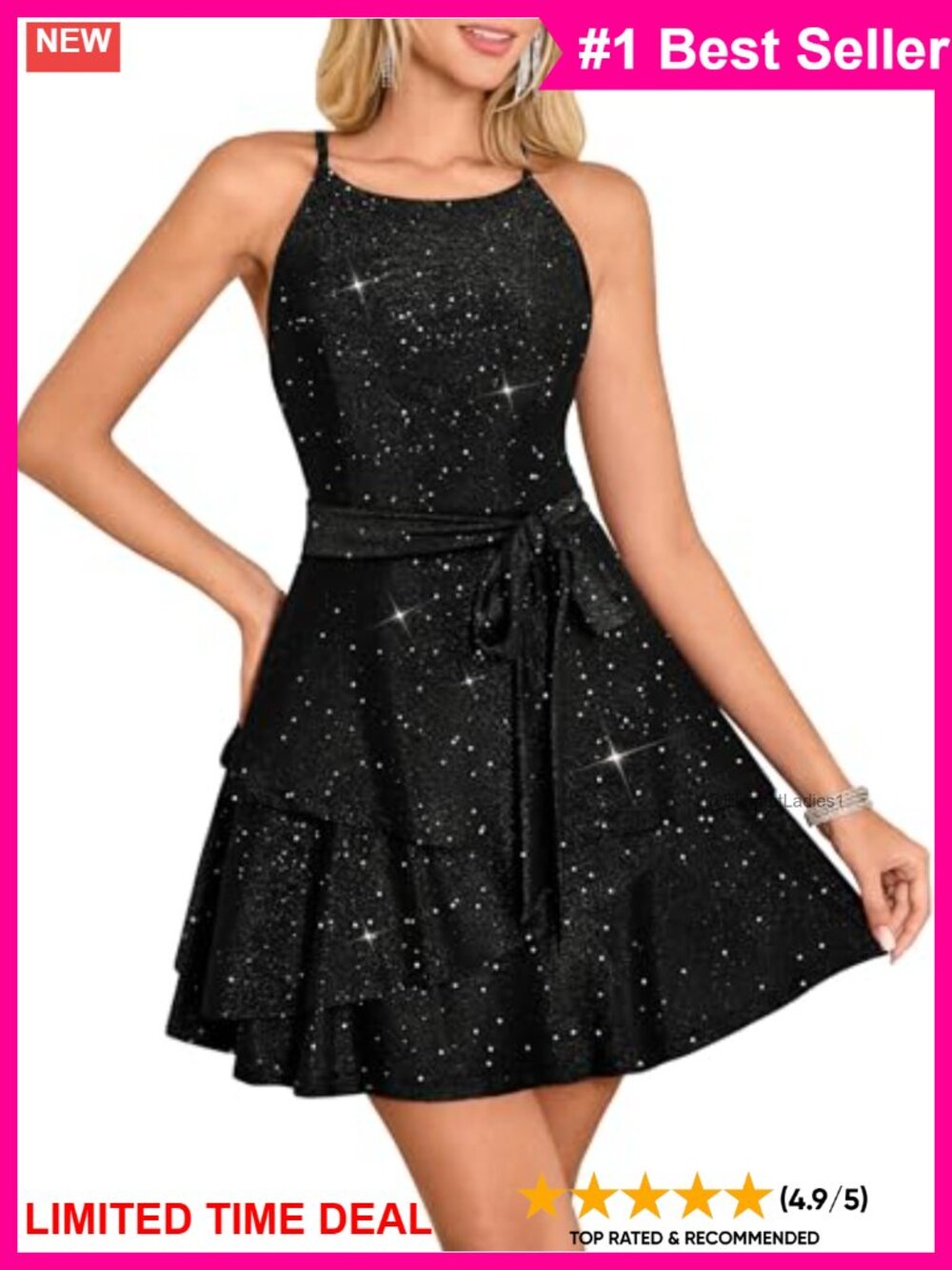 Sparkly Sequin Halter A-Line Homecoming Cocktail Dress
